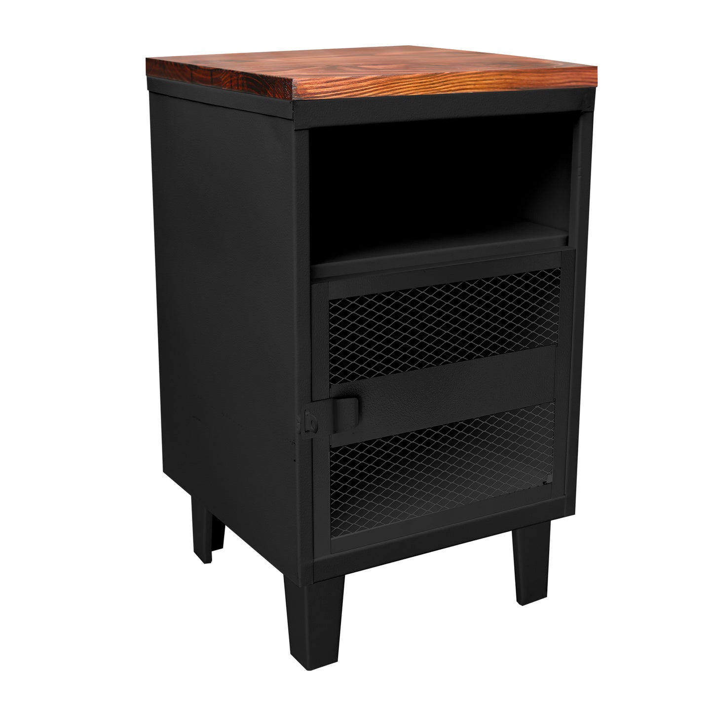 Velador Folk Wood Negro Mate