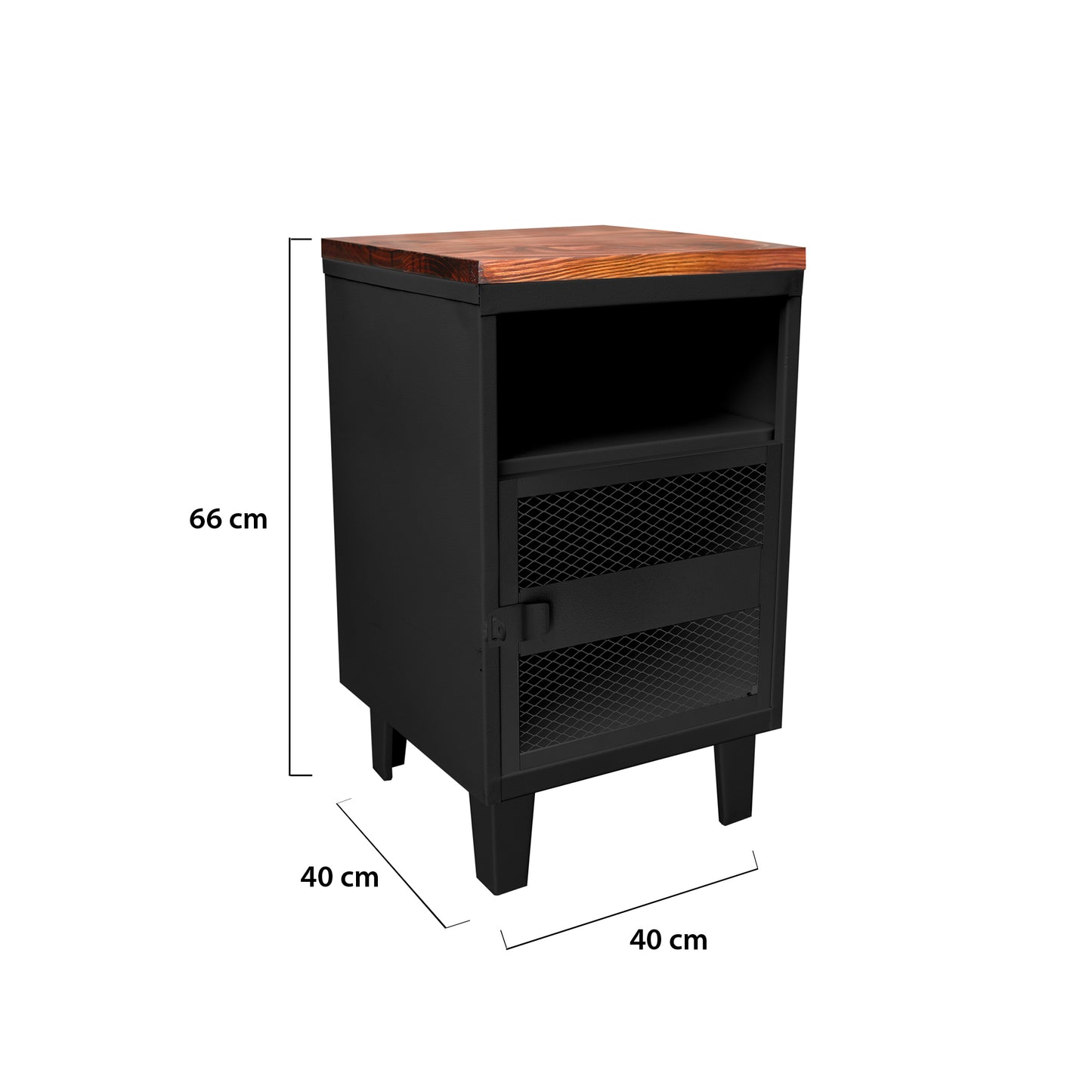 Velador Folk Wood Negro Mate