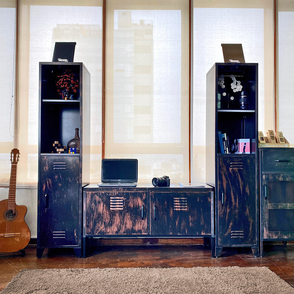 COMBO 8: Mesa de TV Lite Pop Rusty + 2 Estantes Lite Classic Rusty