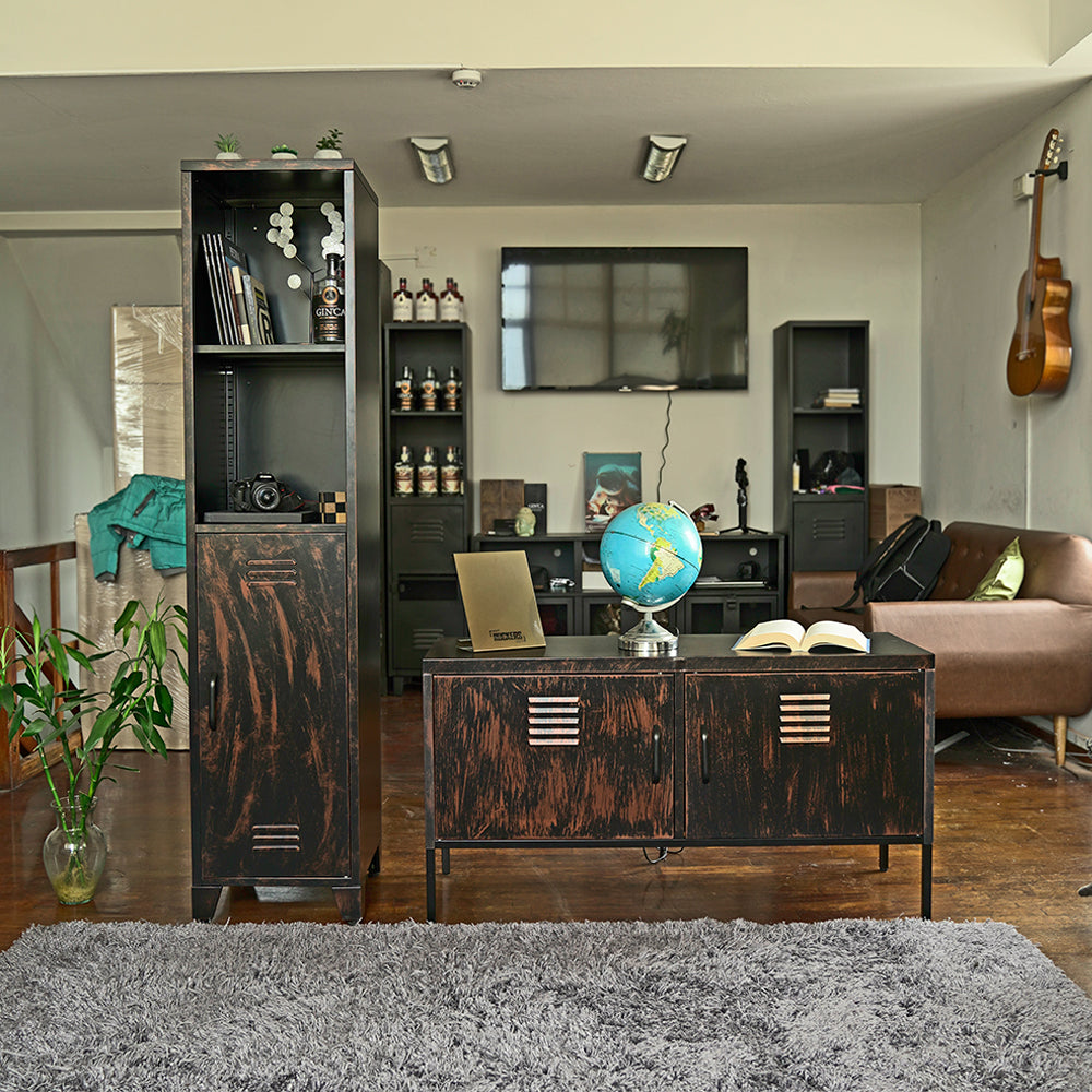 COMBO 6: Mesa de TV Lite Pop Rusty + Estante Lite Classic Rusty