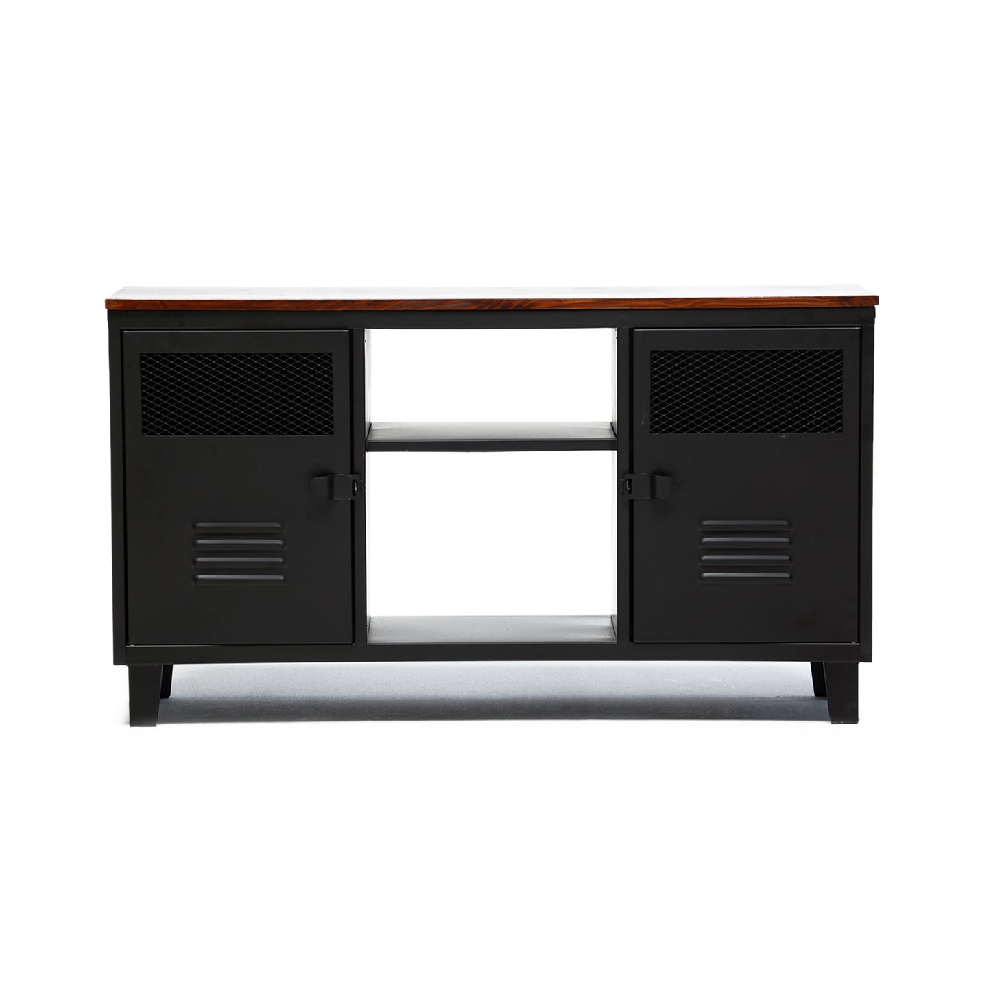 COMBO 11: Mesa de TV Rock Wood Negro Mate + Rack Vinilo Folk Negro Mate