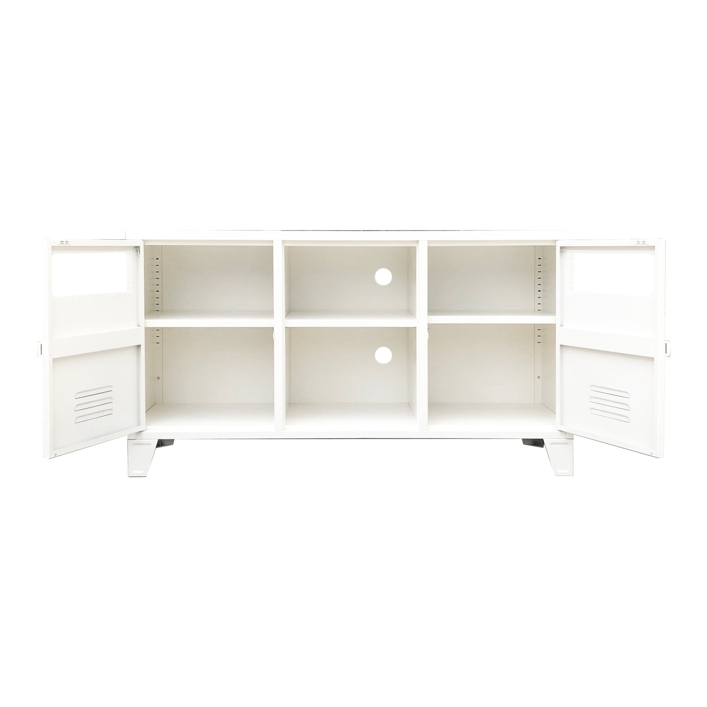 COMBO 9: Mesa de TV Lite Rock Blanco Mate + 2 Estantes Lite Rock Blanco Mate