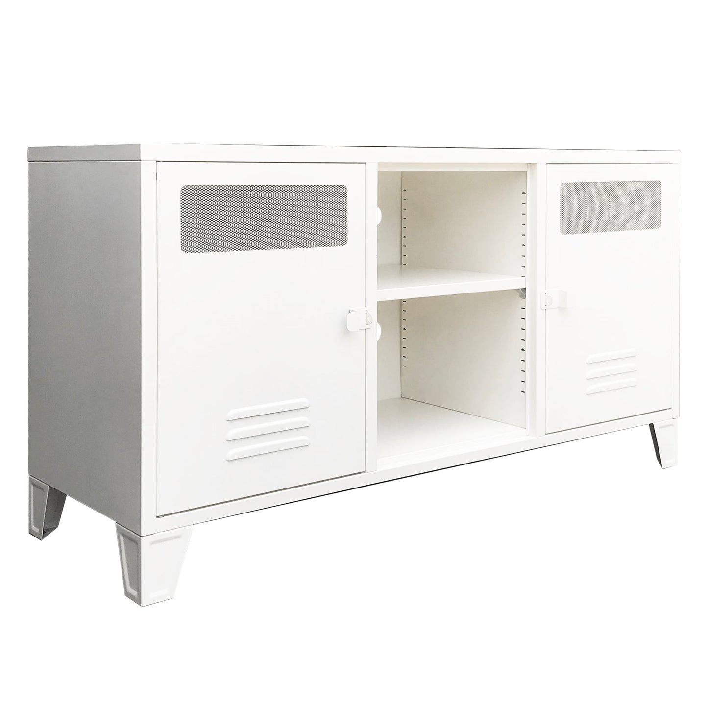 COMBO 10: Mesa de TV Lite Rock Blanco Mate + Estante Lite Rock Blanco Mate