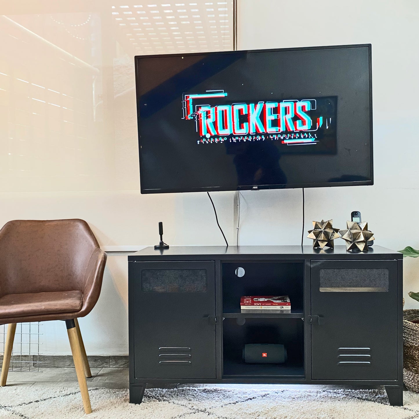 Rack TV Lite Rock Negro Mate