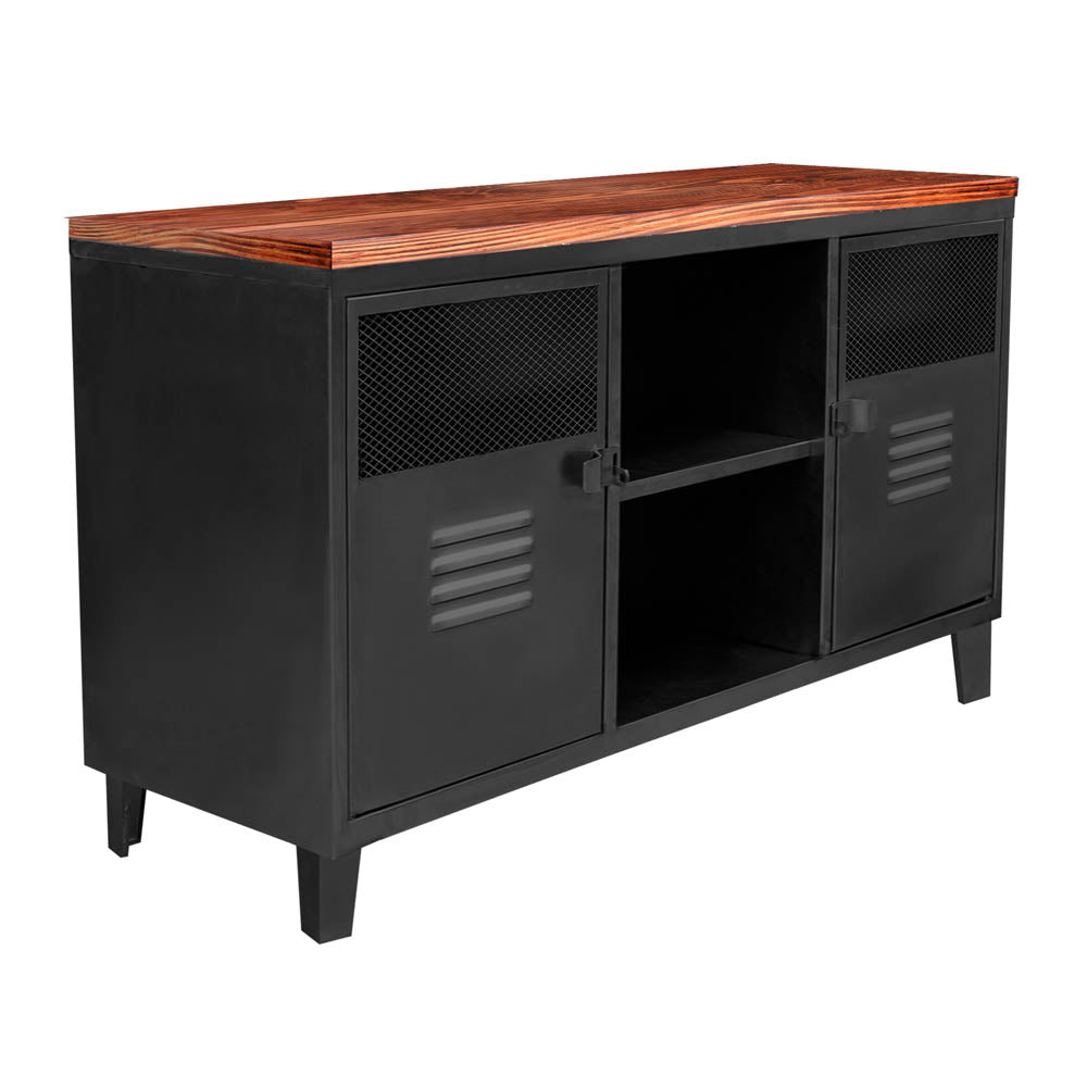 COMBO 1: Mesa de TV Rock Wood + 2 estantes Rock Negro Mate