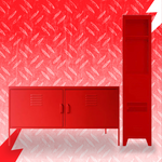 COMBO 15: Mesa de TV Lite Pop Rojo + Estante Lite Rock Rojo