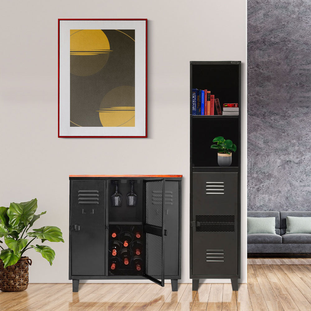 COMBO ROCK 2: Bar Rock Wood + Estante Rock Negro mate